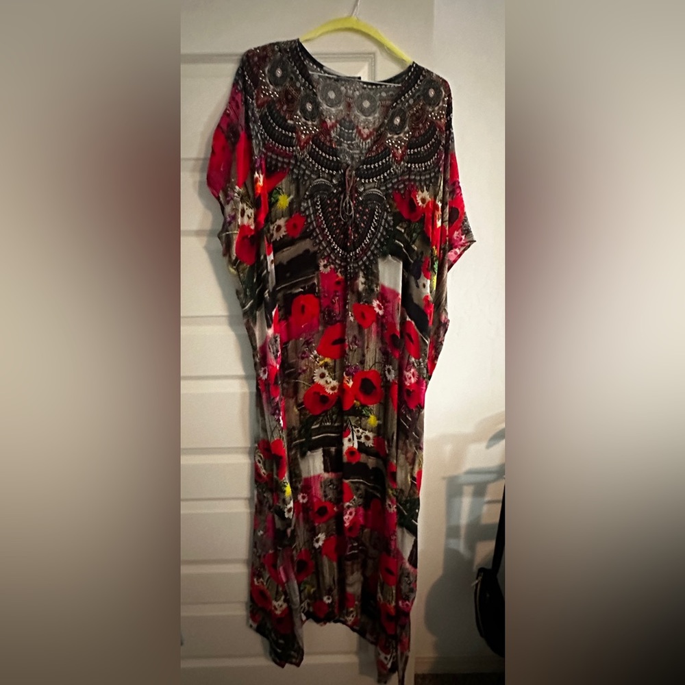 Shahida Parides lace-up convertible kaftan